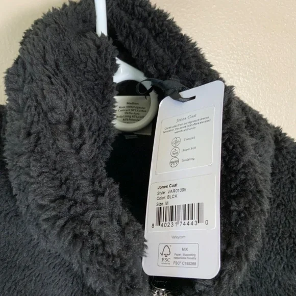 NWT Black Sherpa VARLEY Jones Coat - Picture 8 of 16